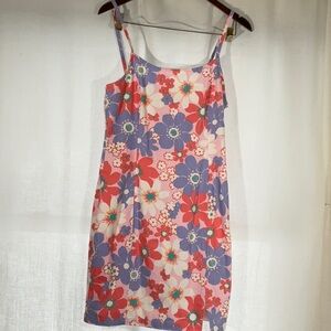 Cabana Crown Ivy Size Medium Floral Print Sleeveless Dtess in Pink and Purple